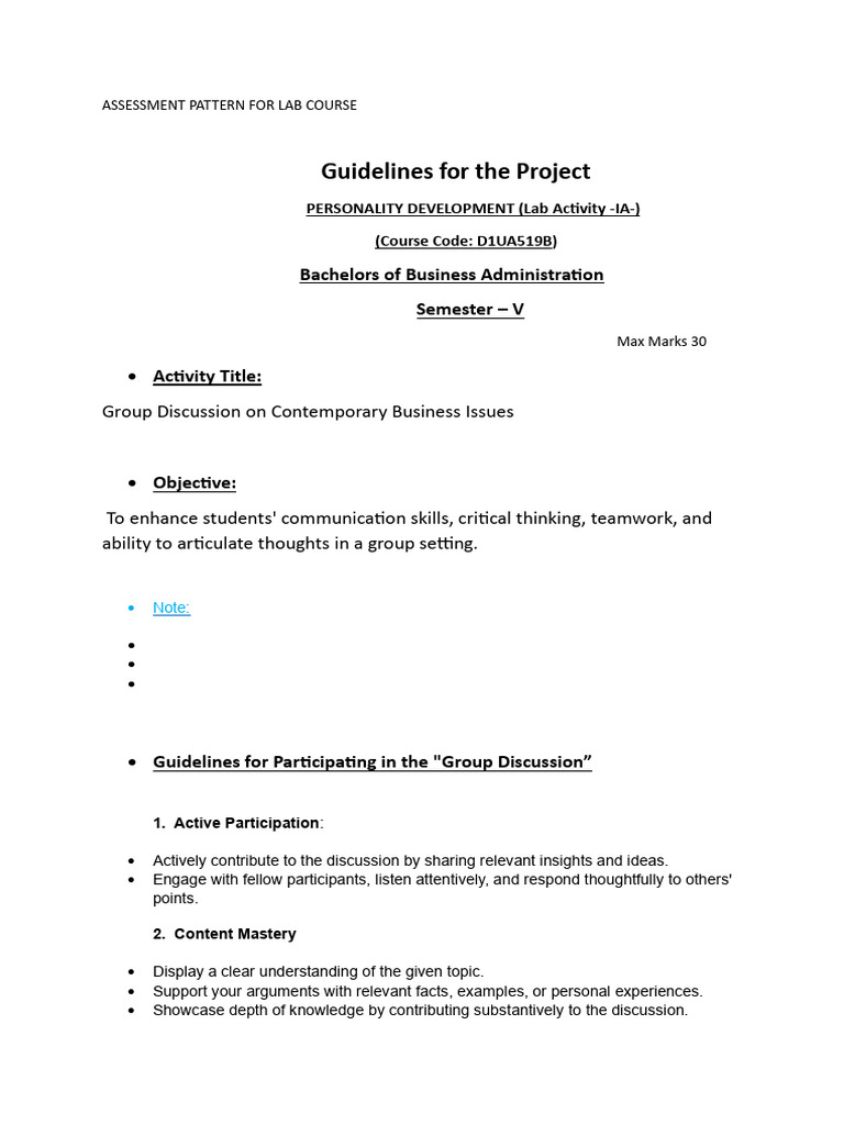 LAB ACTIVITY (IA1) PD BBA VTH | PDF