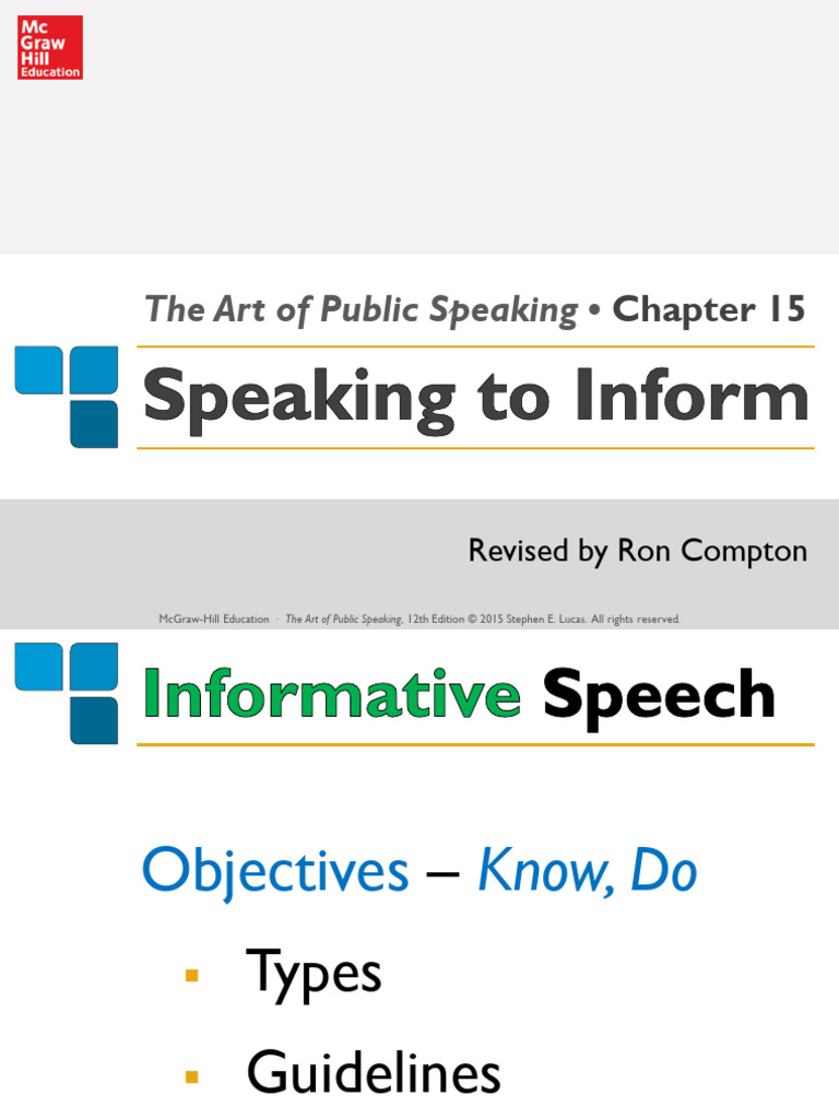 Chapter 15: Informative Speaking Guide | PDF | Public Speaking ...