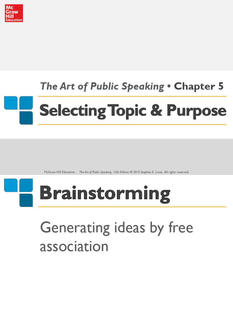 Stephen E. Lucas - The Art of Public Speaking Chapter 5 - Summary | PDF ...