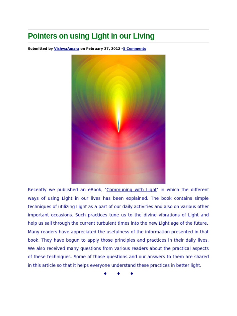 Pointers On Using Light in Our Living | PDF