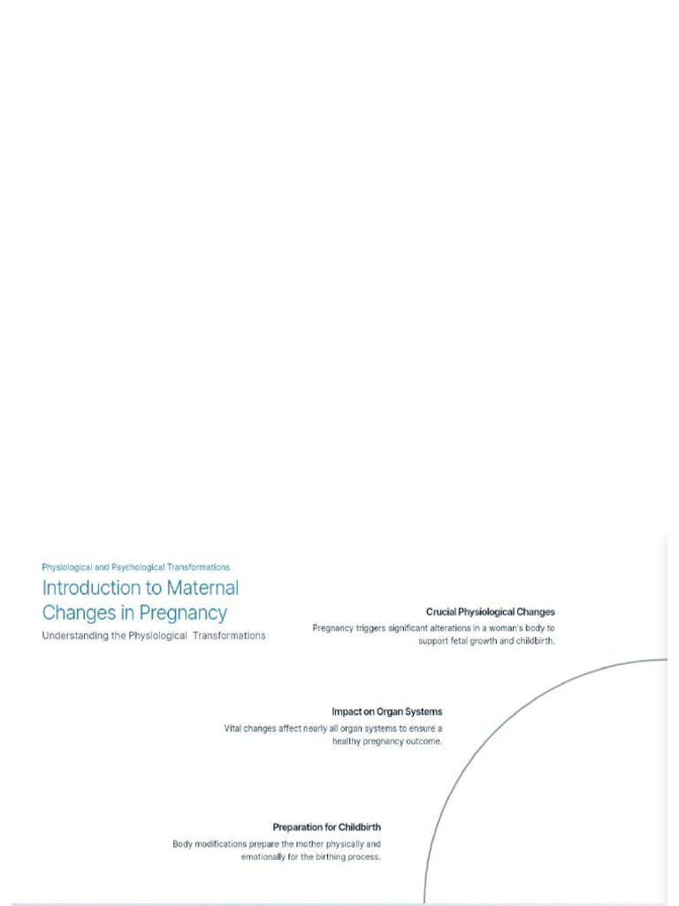 Maternal Physiological Changes in Pregnancy | PDF