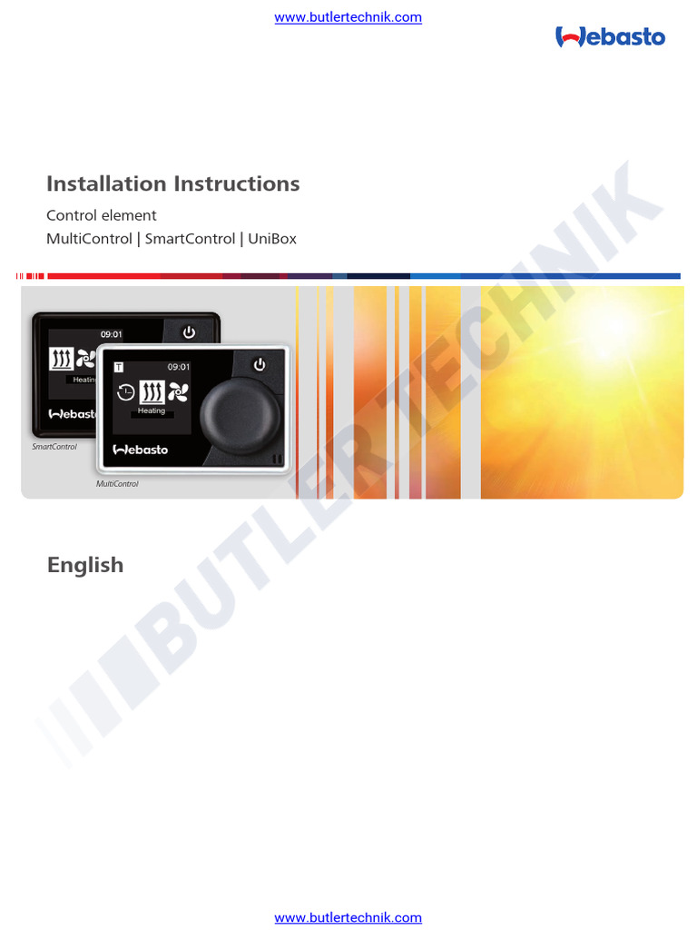 Webasto Multicontrol HD Smartcontrol Installation Manual | PDF