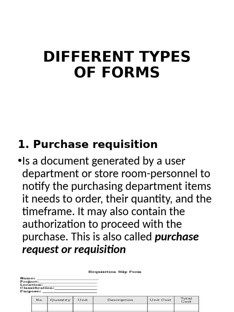 Different Types of Forms Eim | PDF
