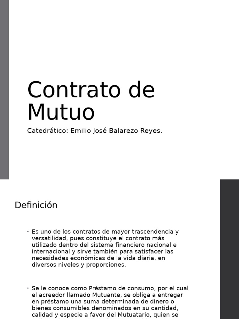 CLASE 5-El Contrato de Mutuo | PDF