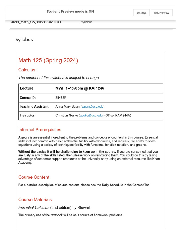 Math 125 spring 2024 syllabus pdf academic dishonesty