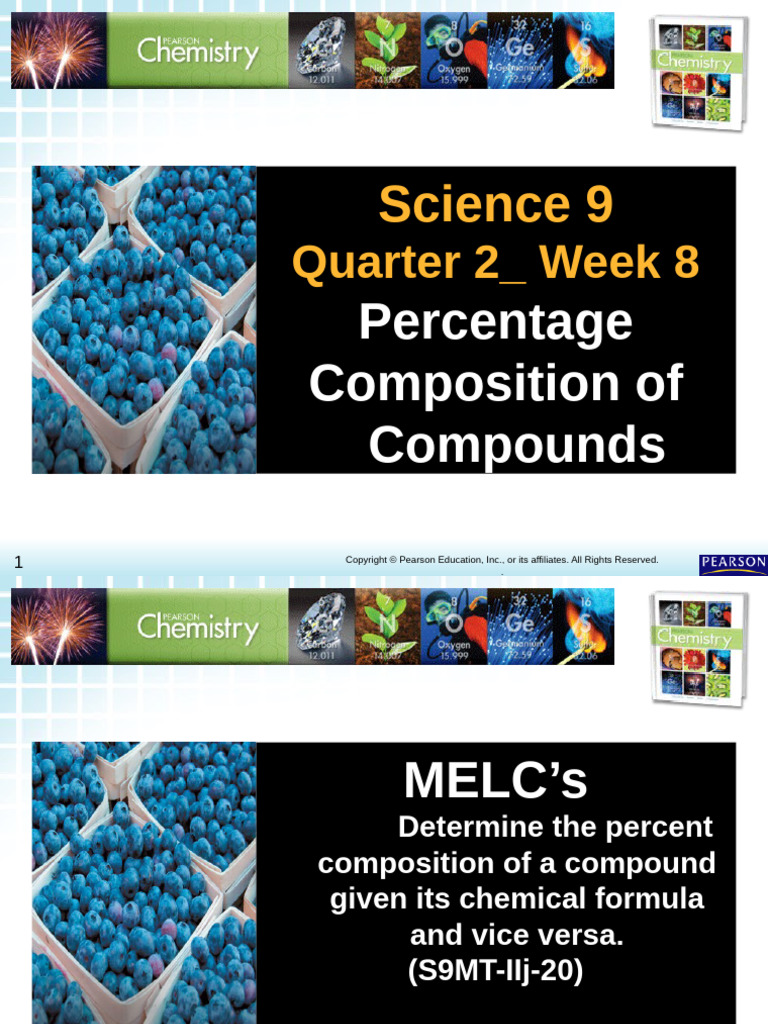 Science 9 - Q2 - Week 8 - PERCENTAGE COMPOSITION OF COMPOUNDS - OOC | PDF