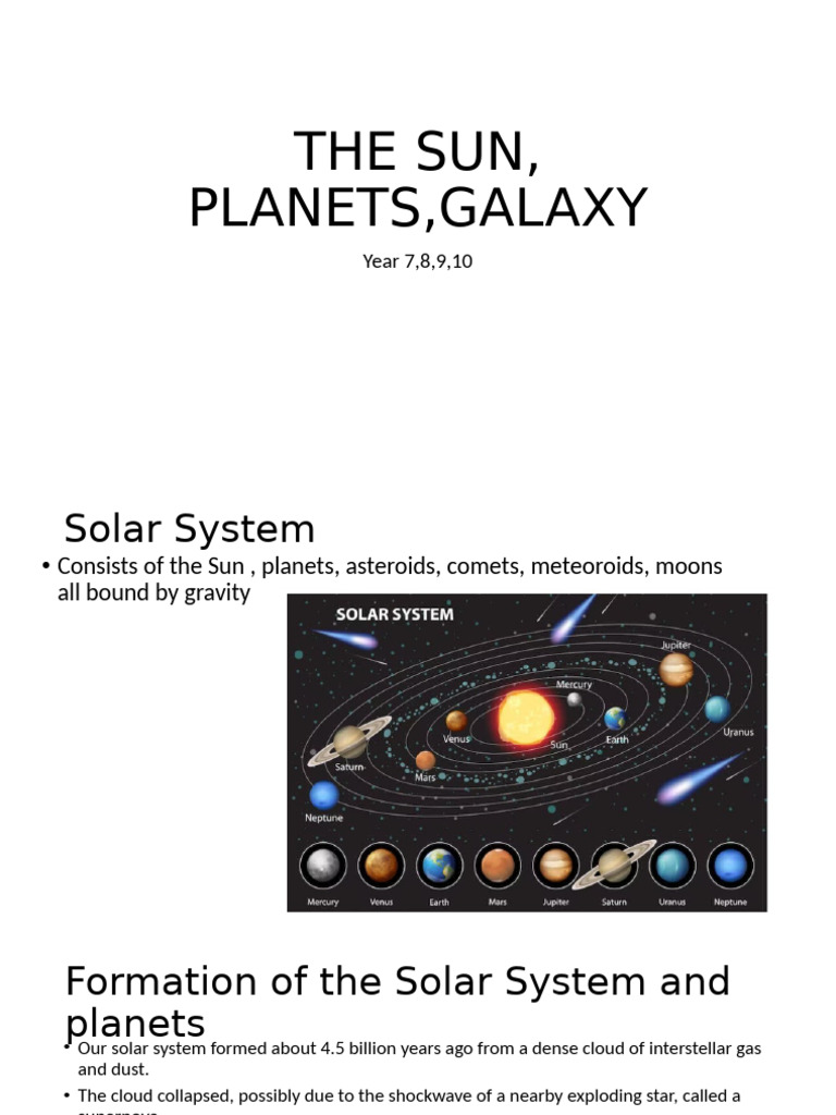 The Sun. Planets, Galaxy | PDF