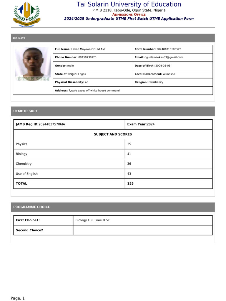 Application Form | PDF