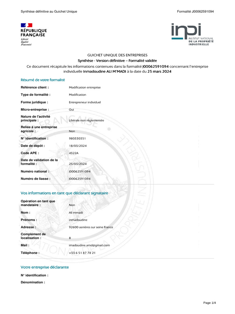 Document de Synthese J00062591094 Valide | PDF