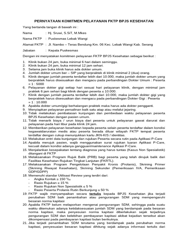 Lampiran 5 pernyataan memenuhi standar mutu pelayanan pdf