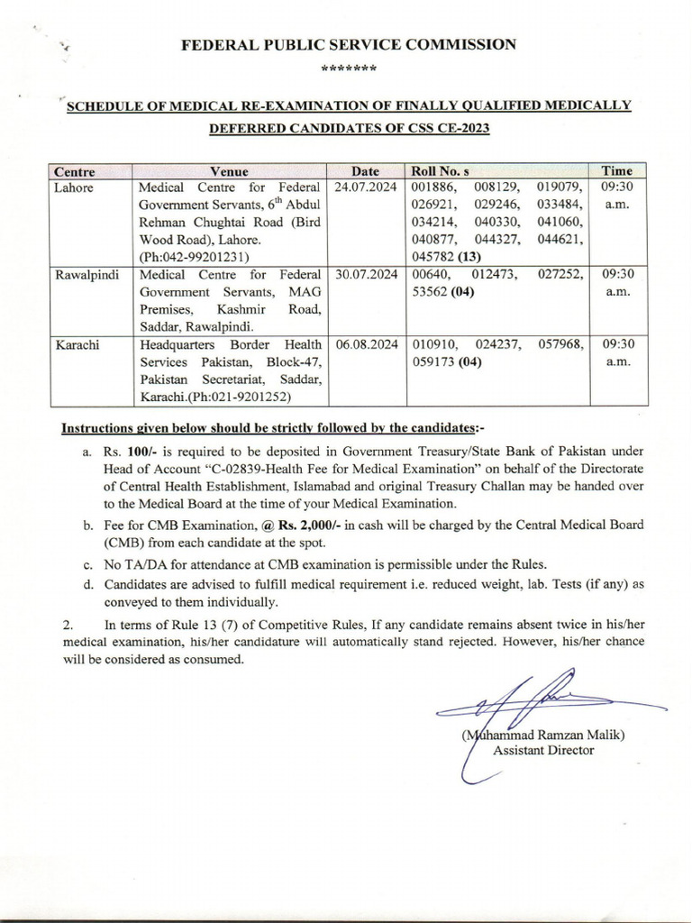2024 071902!20!48 CE 2023 Schedule of Medical Re Examination of