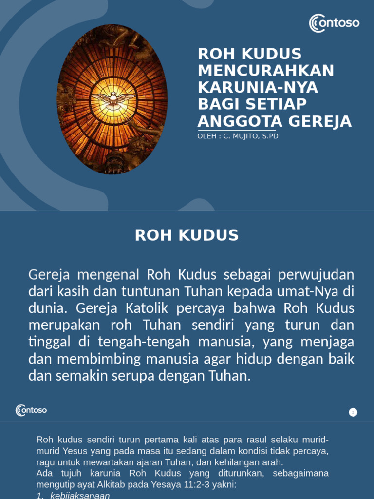 Roh Kudus Mencurahkan Karunia-Nya Bagi Setiap Anggota Gereja | PDF