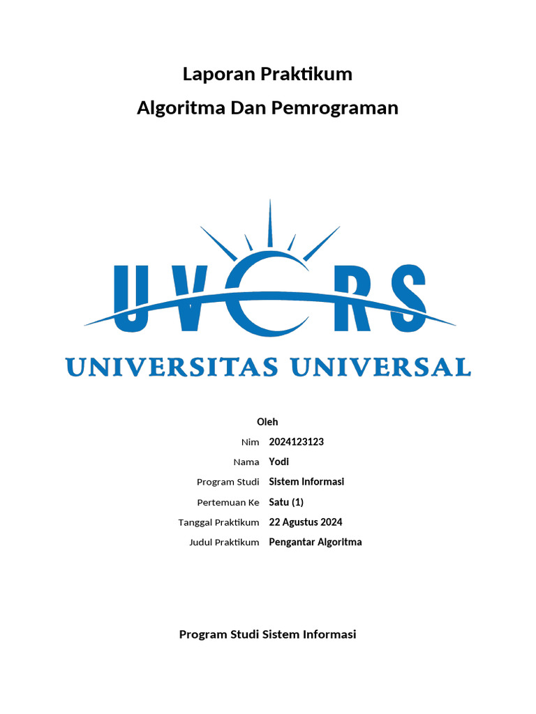 Contoh Laporan Praktikum Algoritma Pdf