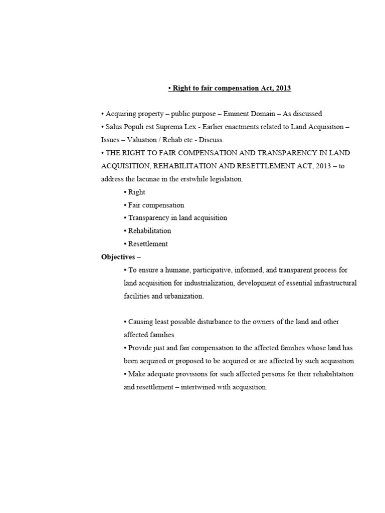 Fair Compensation in Land Acquisition 2013 | PDF | Eminent Domain | Law