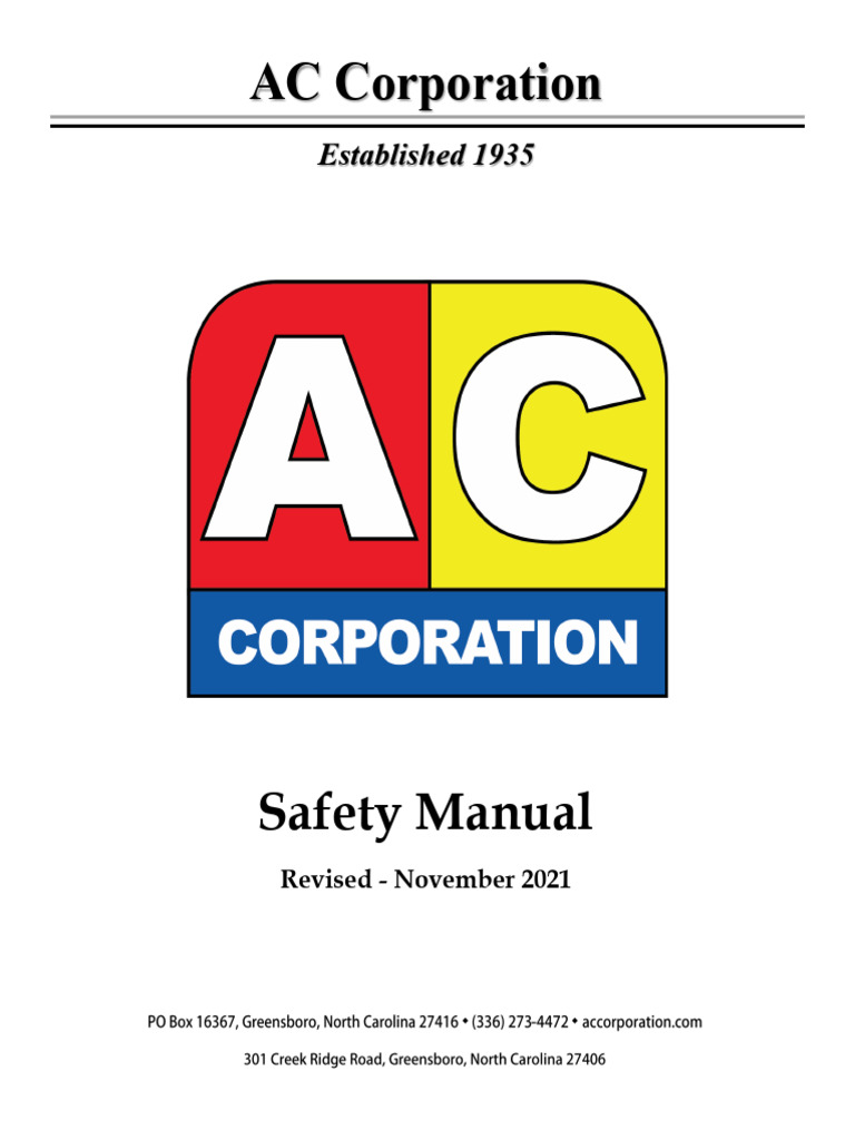 AC Corporation Safety Manual | PDF