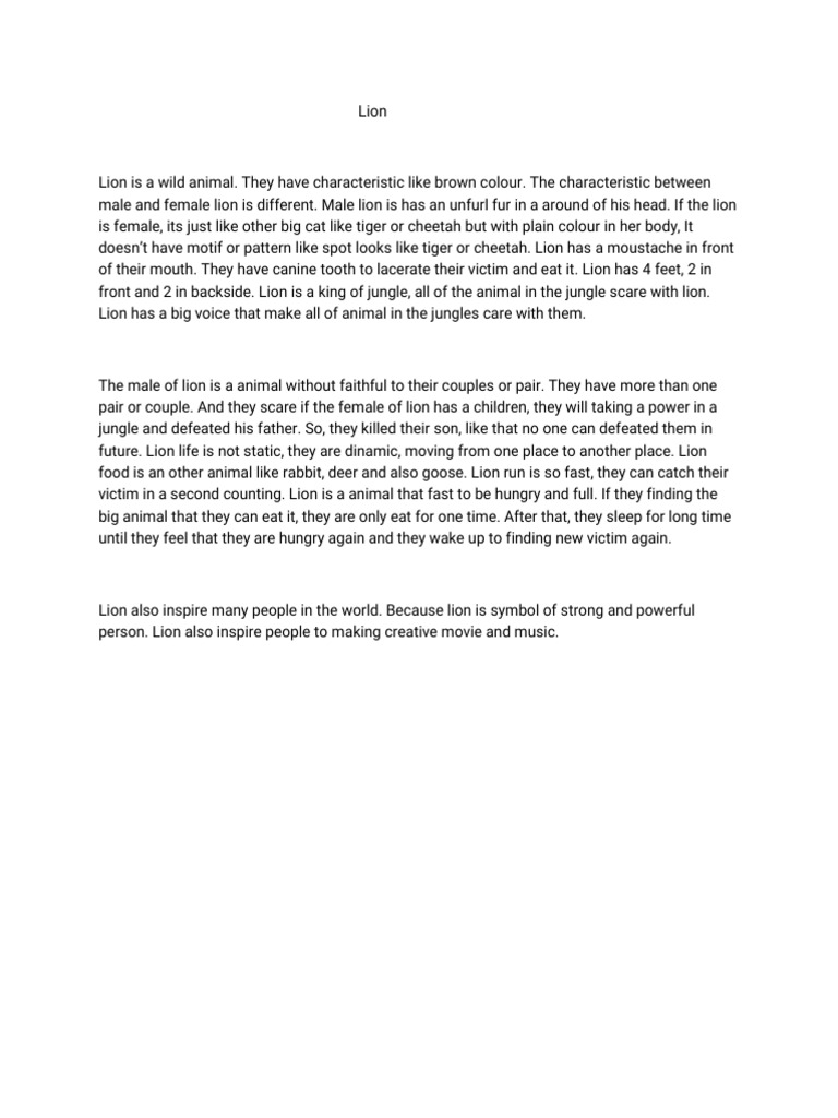 Lion eng | PDF