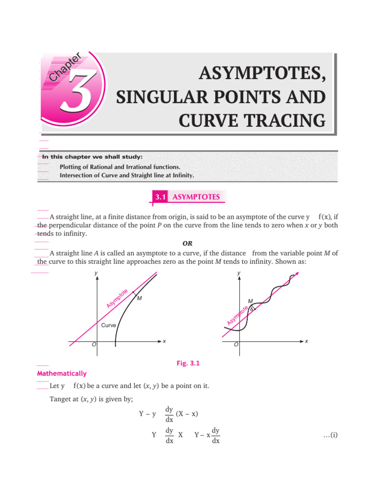 Asymptotes Singular Point and Curve Tracing | PDF