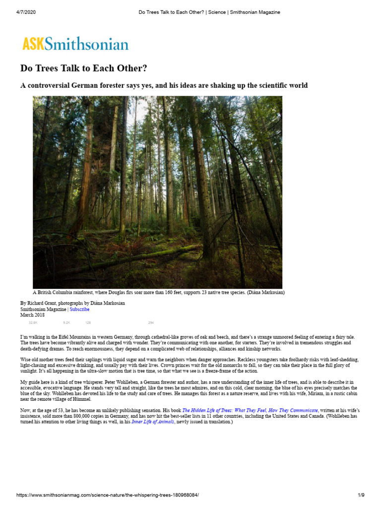 Do trees talk to each other science smithsonian magazine pdf
