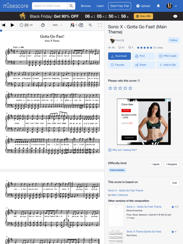 Sonic X Gotta Go Fast Main Theme Sheet Music Pdf