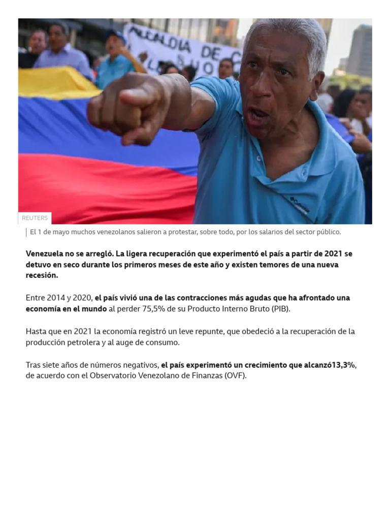 4 Factores Que Explican El Nuevo Frenazo Económico de Venezuela - BBC ...