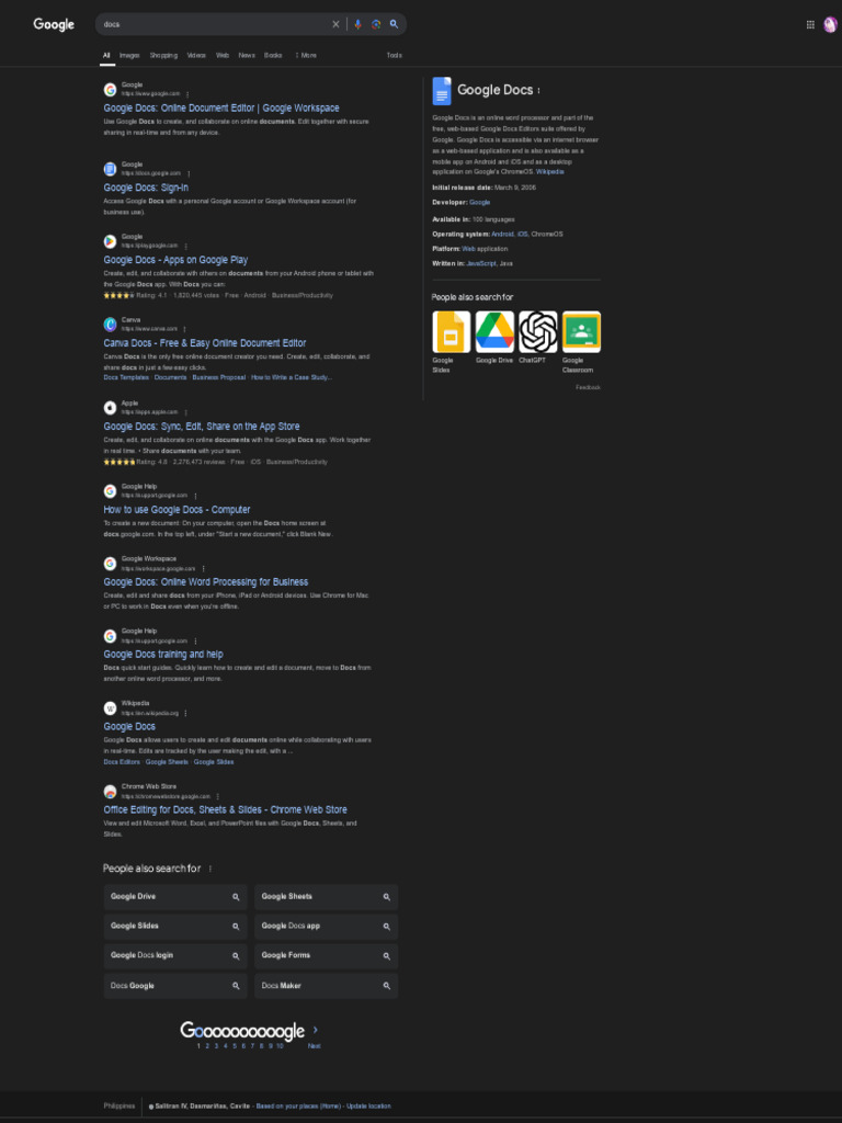 Docs - Google Search | PDF