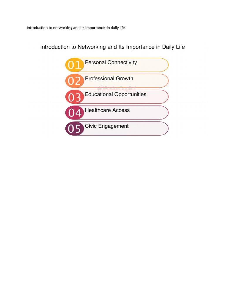Introduction to networking and its importance in daily life pdf