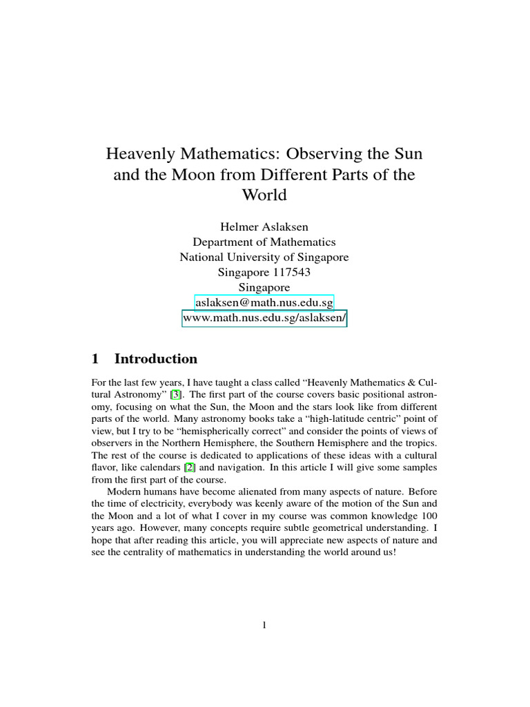 Observing Sun and Moon Worldwide | PDF | Heliocentrism | Social Science