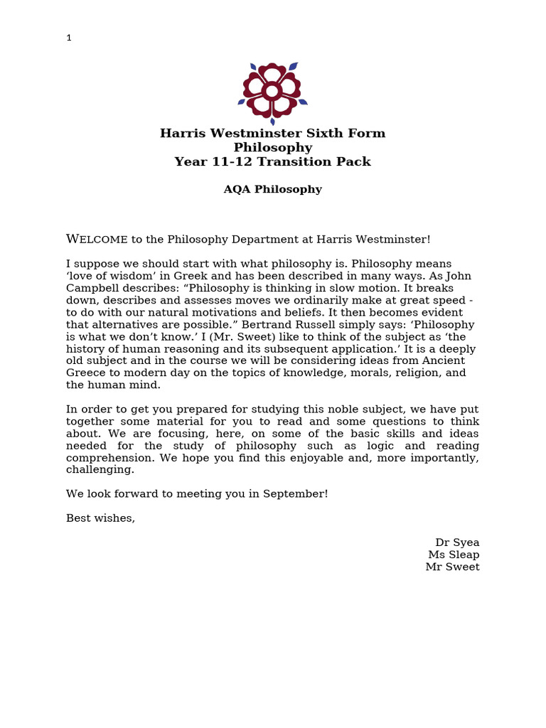 Philosophy Summer Homework 04 Pdf