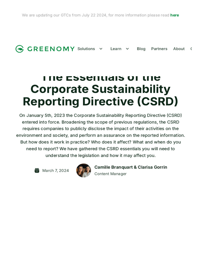 Corporate Sustainability Reporting Directive (CSRD) | PDF