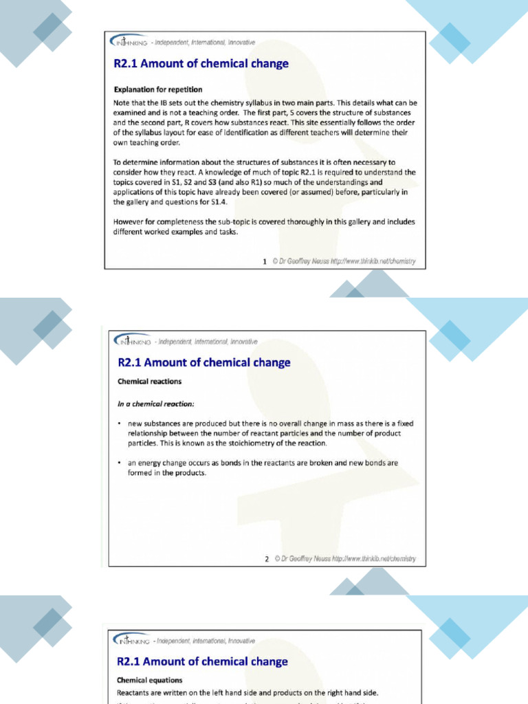 R 2.1amount of Chemical Change | PDF