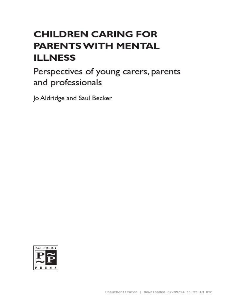Children Caring For Parents With Mental Illness | PDF