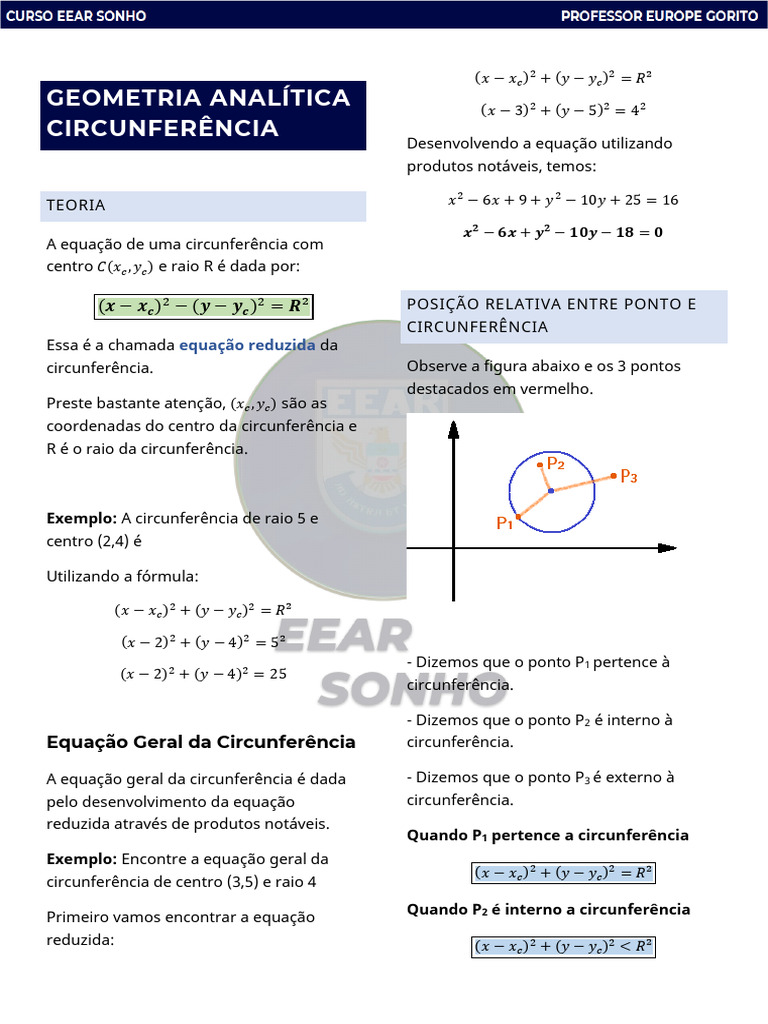 Geometria Analítica - Circunferência | PDF