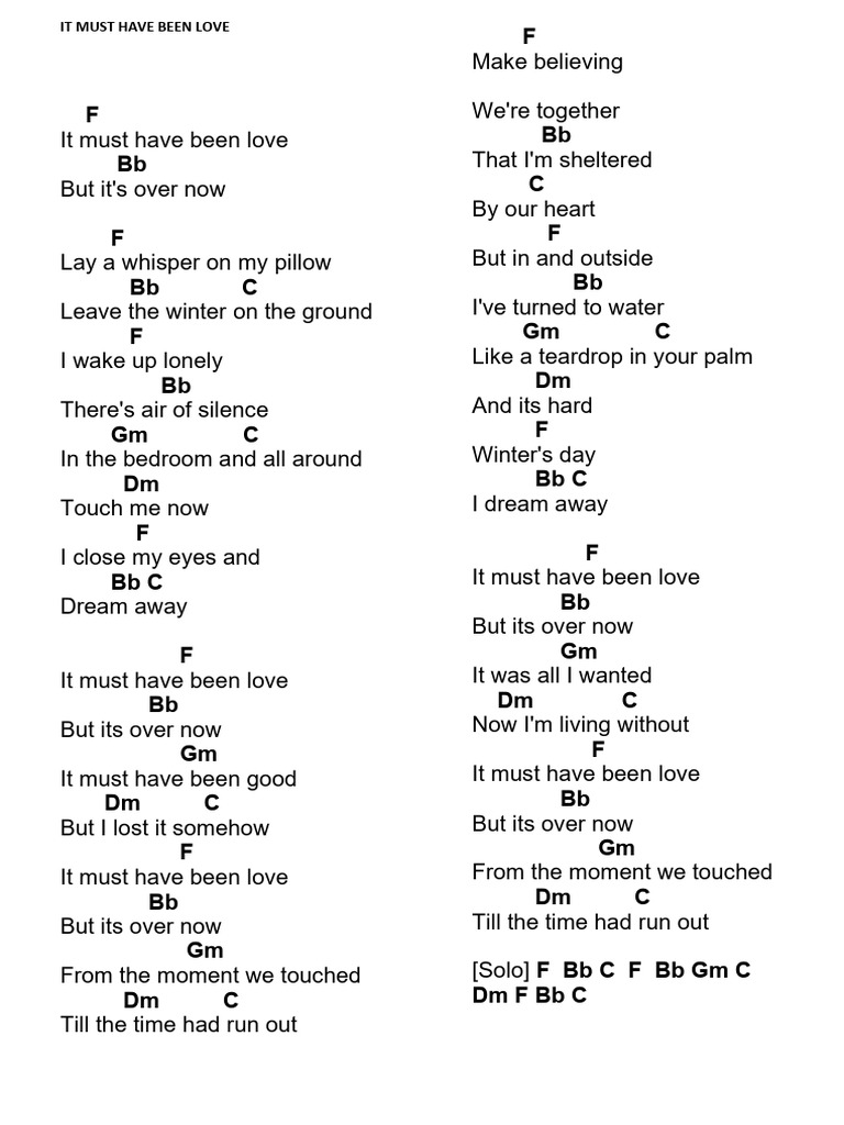 It Must Have Been Love | PDF