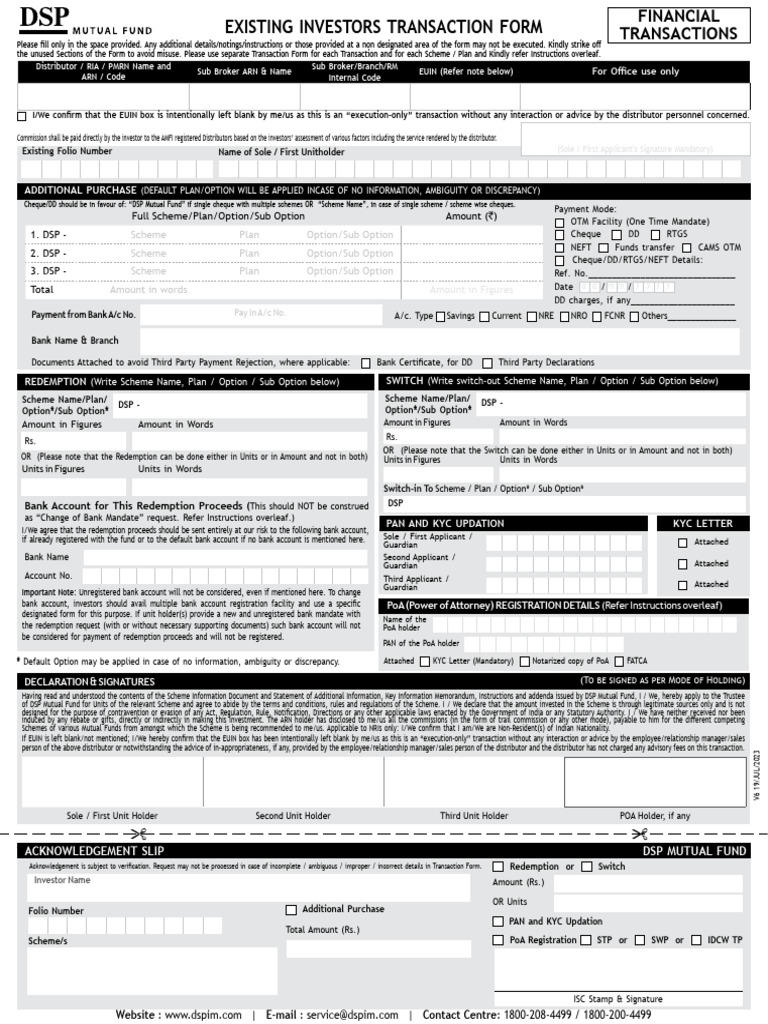 Common Transaction Form Financial | PDF