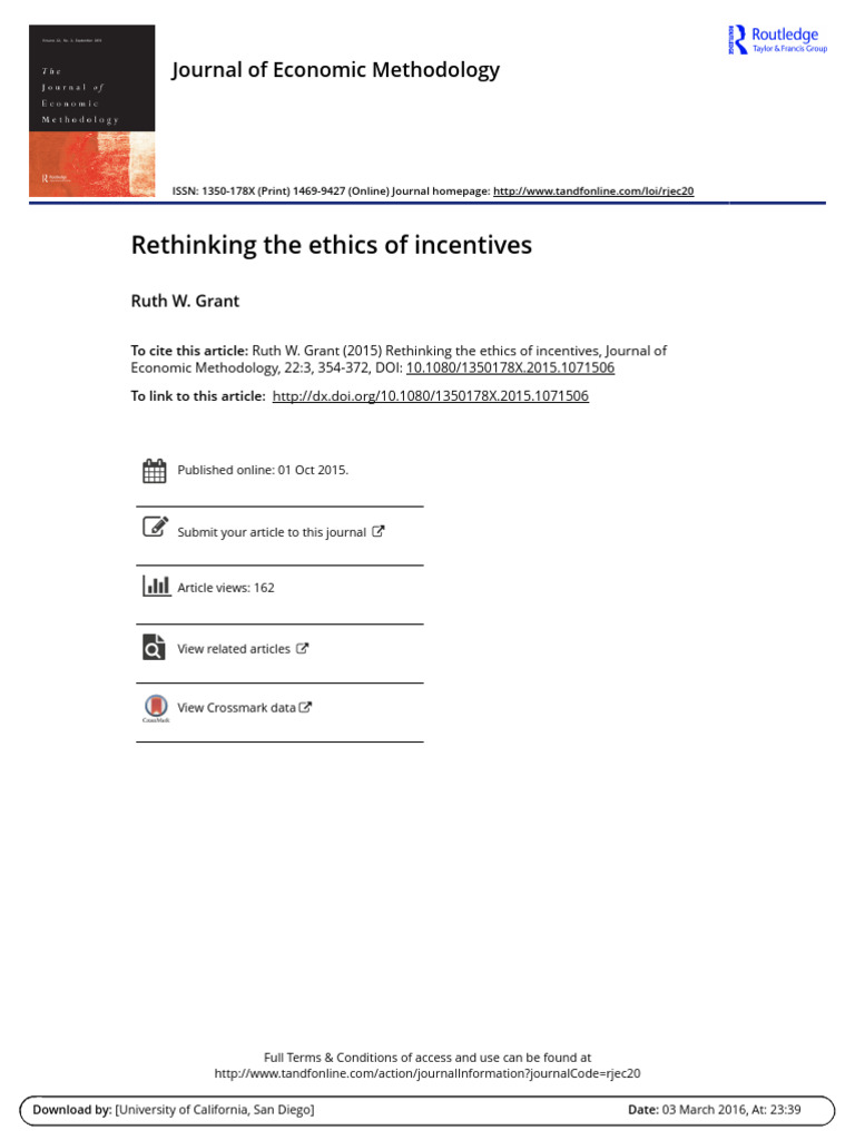 (Article) Ruth W. Grant (2015) Rethinking The Ethics of Incentives | PDF