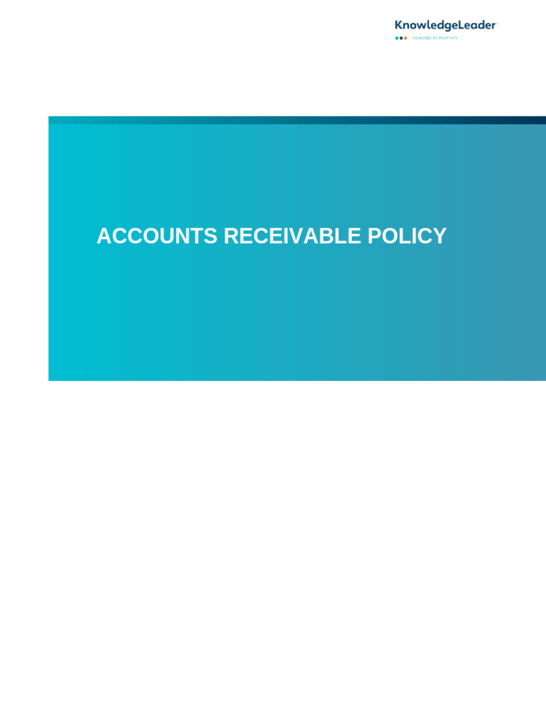 Accounts Receivable Policy | PDF