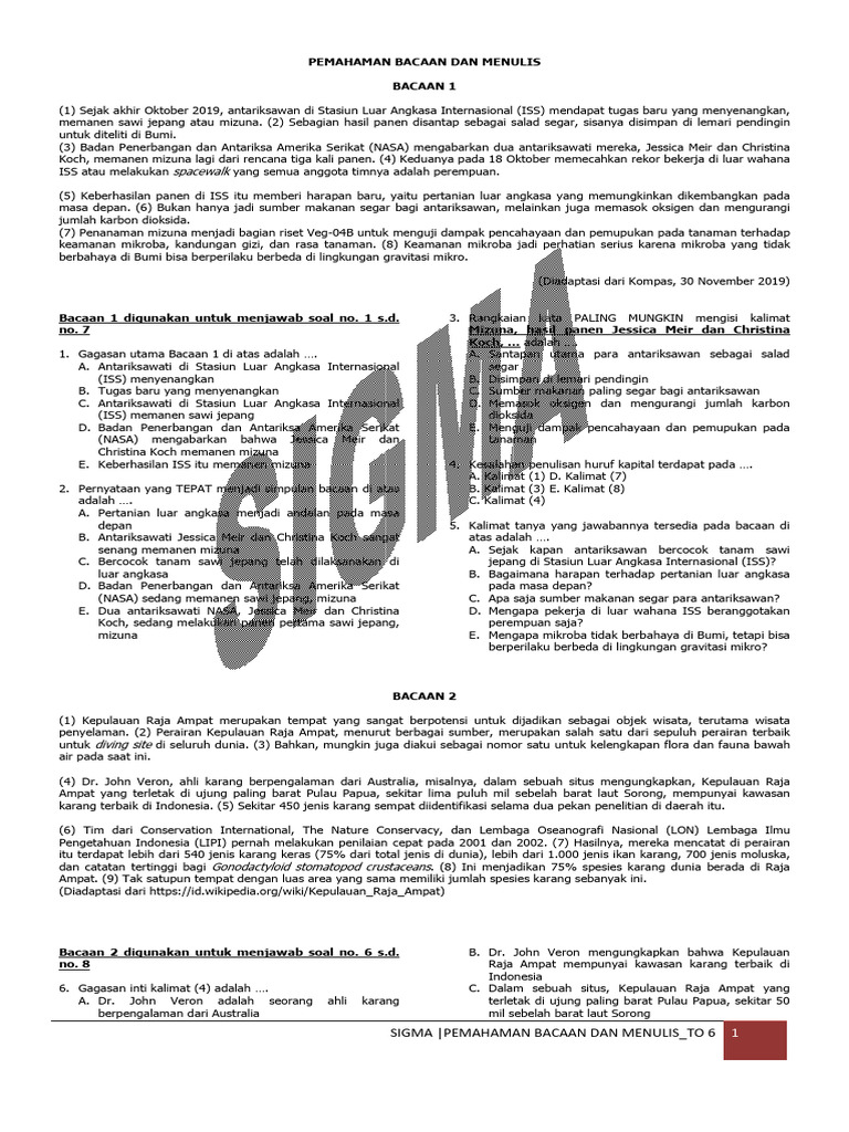 Pertanian Luar Angkasa dan Raja Ampat | PDF | Science & Mathematics