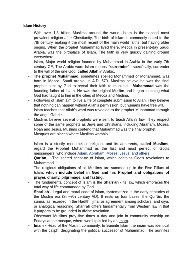 Islam History Pdf