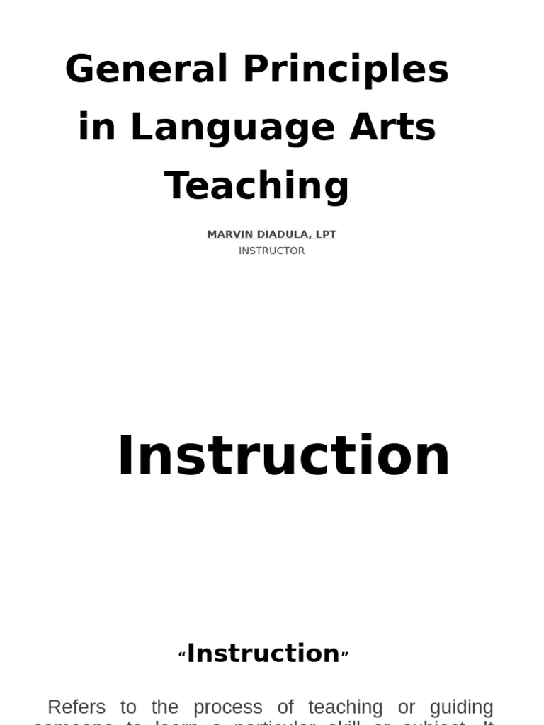 General Principles in Language Arts Teaching | PDF