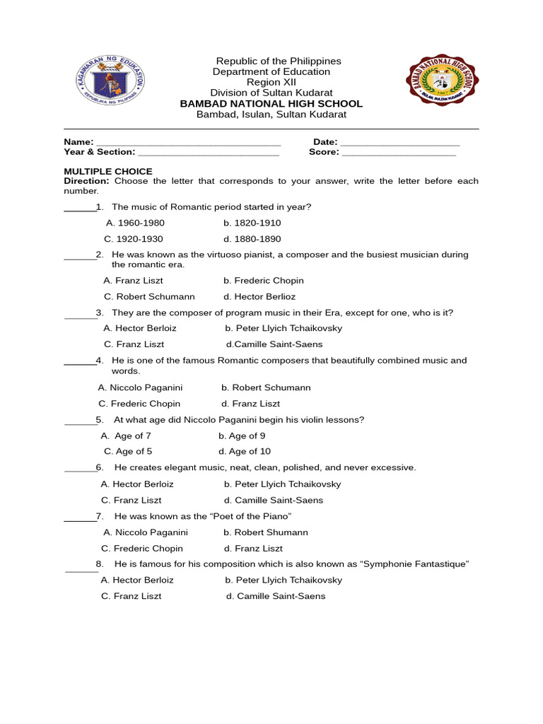 Grade 9 3RD Quarter Examination | PDF