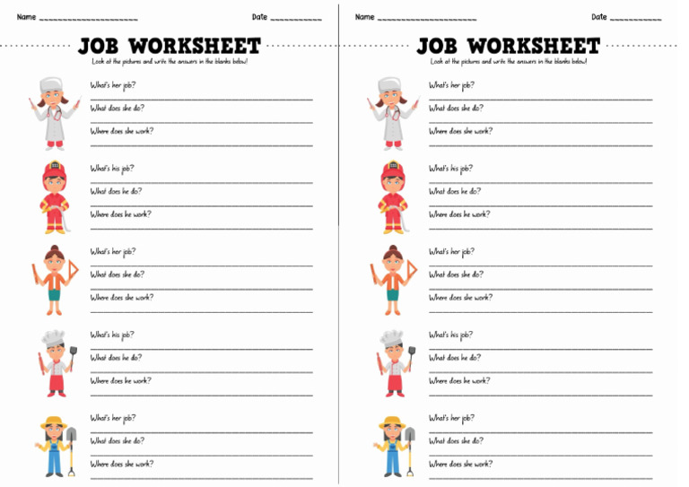 Jobs Worksheet | PDF