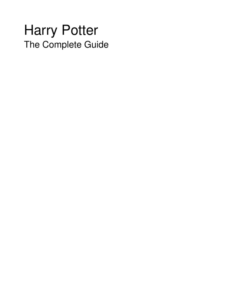 Harry Potter The Complete Guide