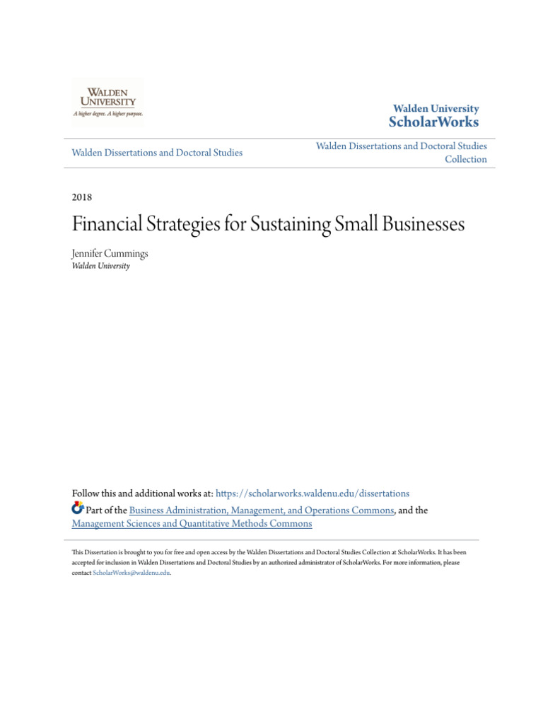 Financial Strategies For Sustaining Small Businesses | PDF ...