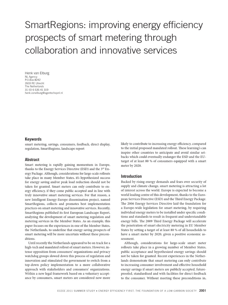 SmartRegions Improving Energy Efficiency | PDF