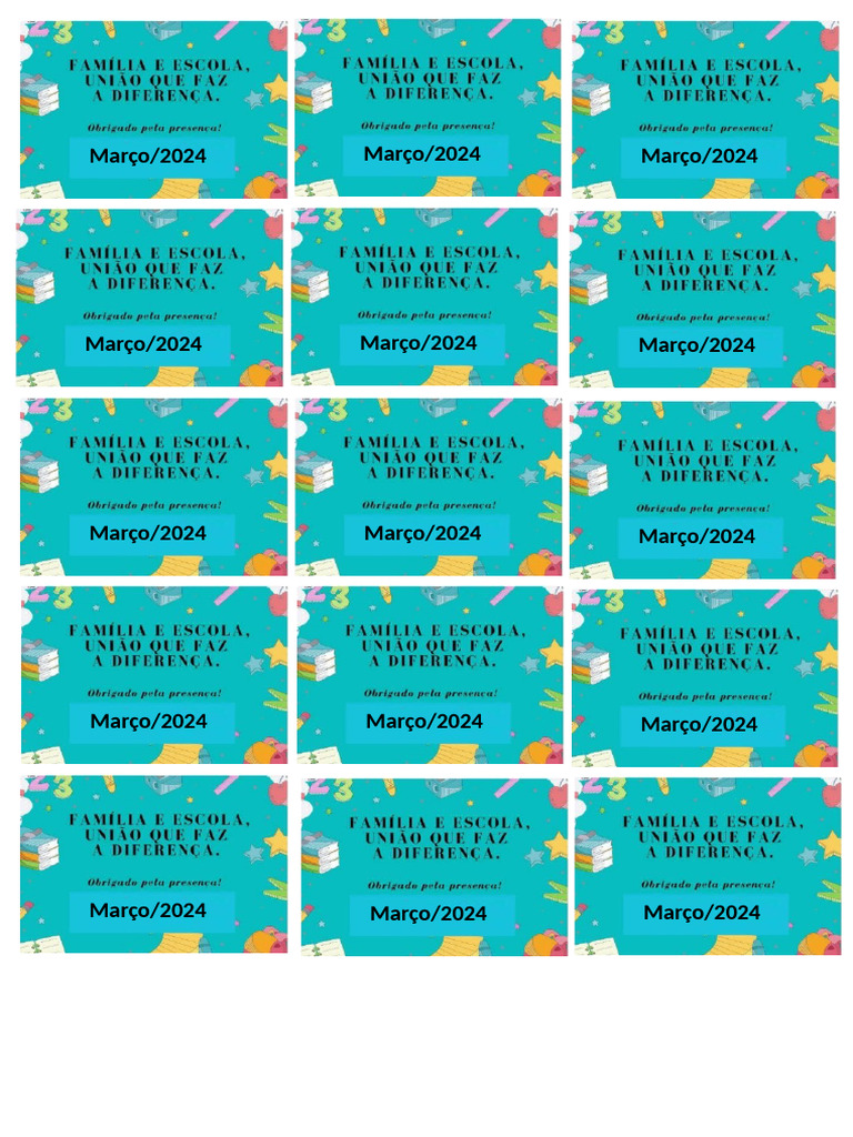 Cartão para o Plantão Pedagógico | PDF, image size:768x1024