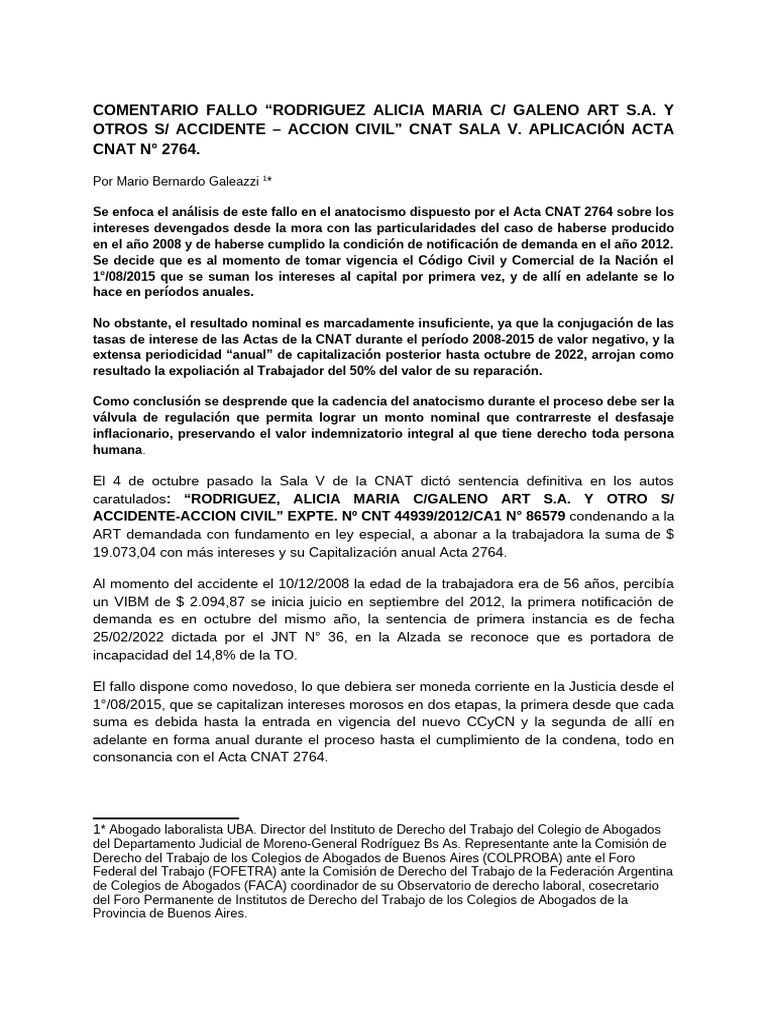 Comentario Fallo Rodriguez Alicia Maria C - Galeno Art Con Bajada para ...