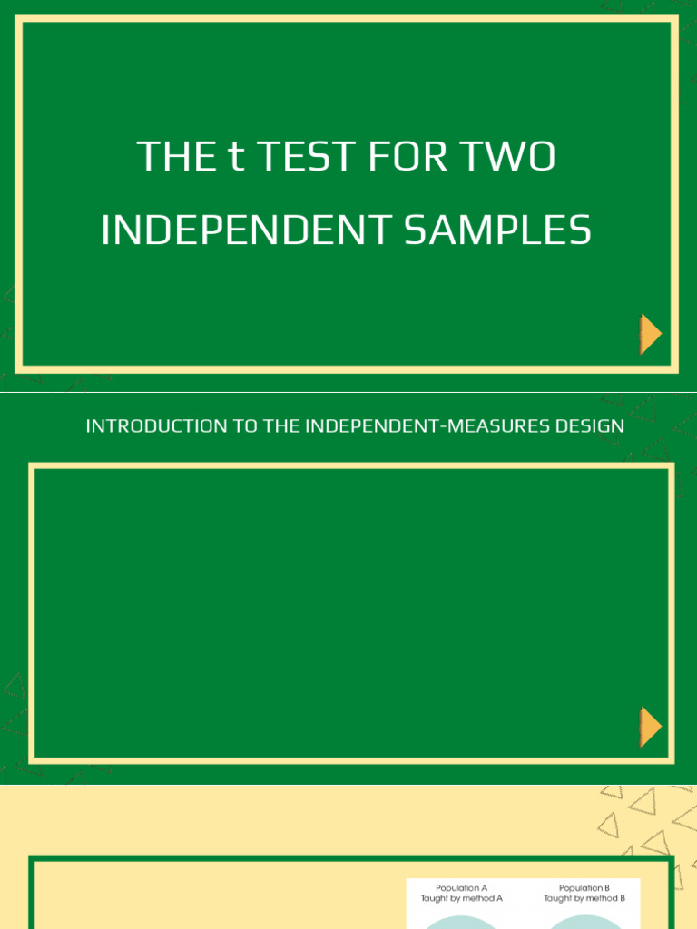 Chapter 3 - The Test For Two Independent Samples | PDF
