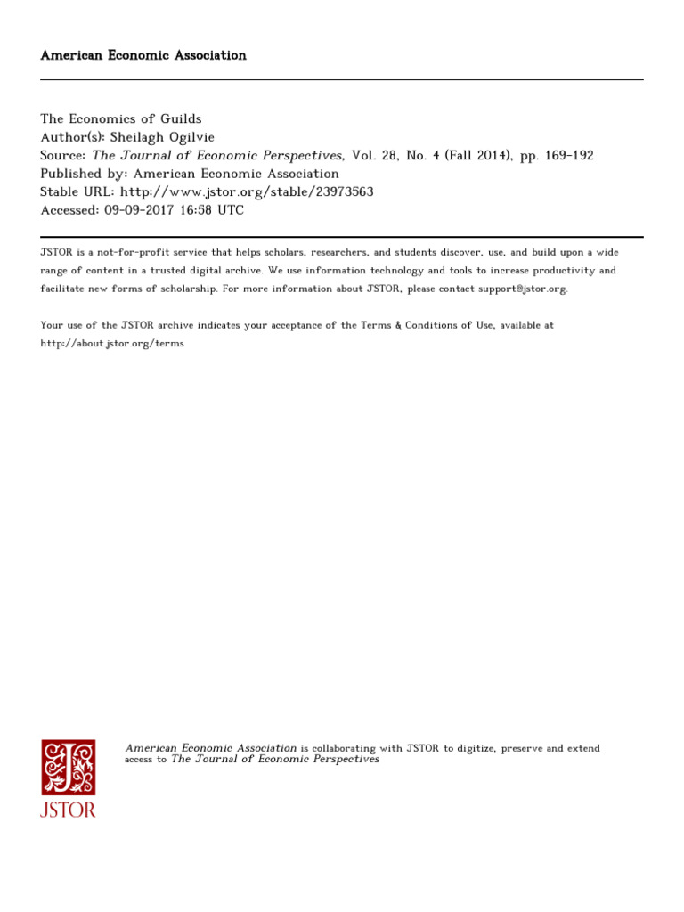 The Economic Role of Guilds in Europe | PDF | Guild | Market (Economics)