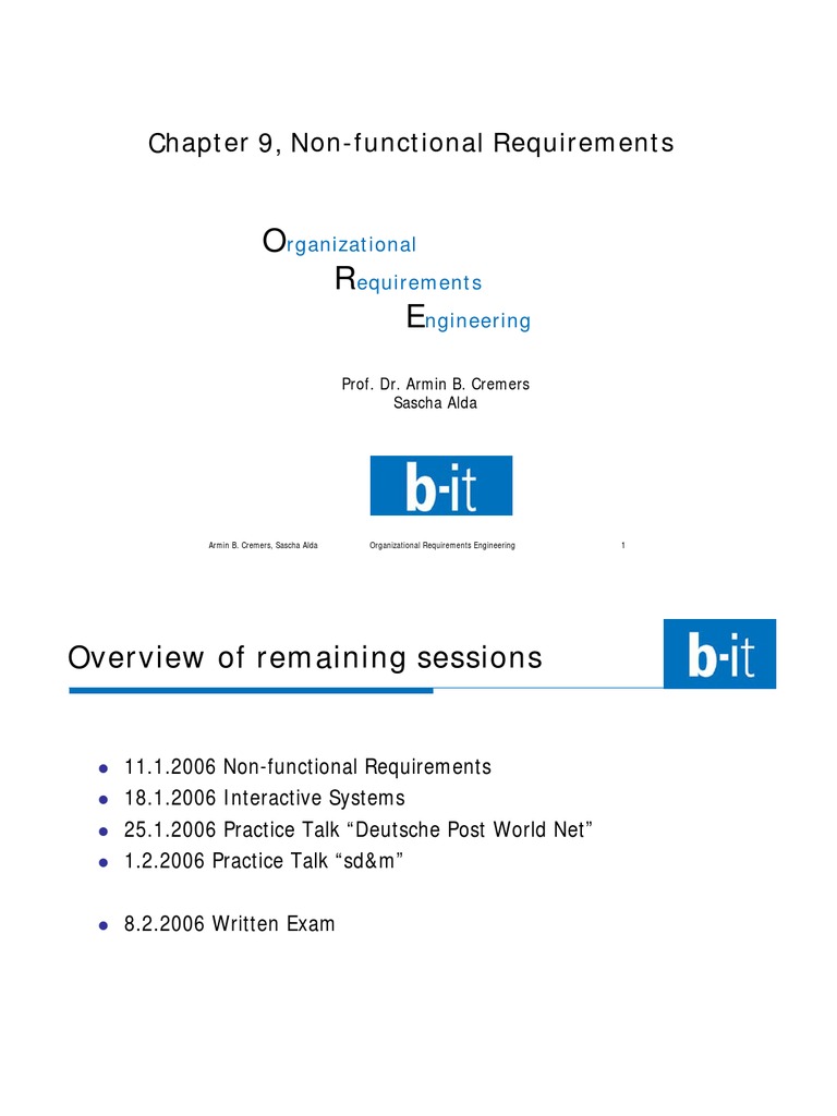 Understanding Non-functional Requirements | PDF | Component Based ...