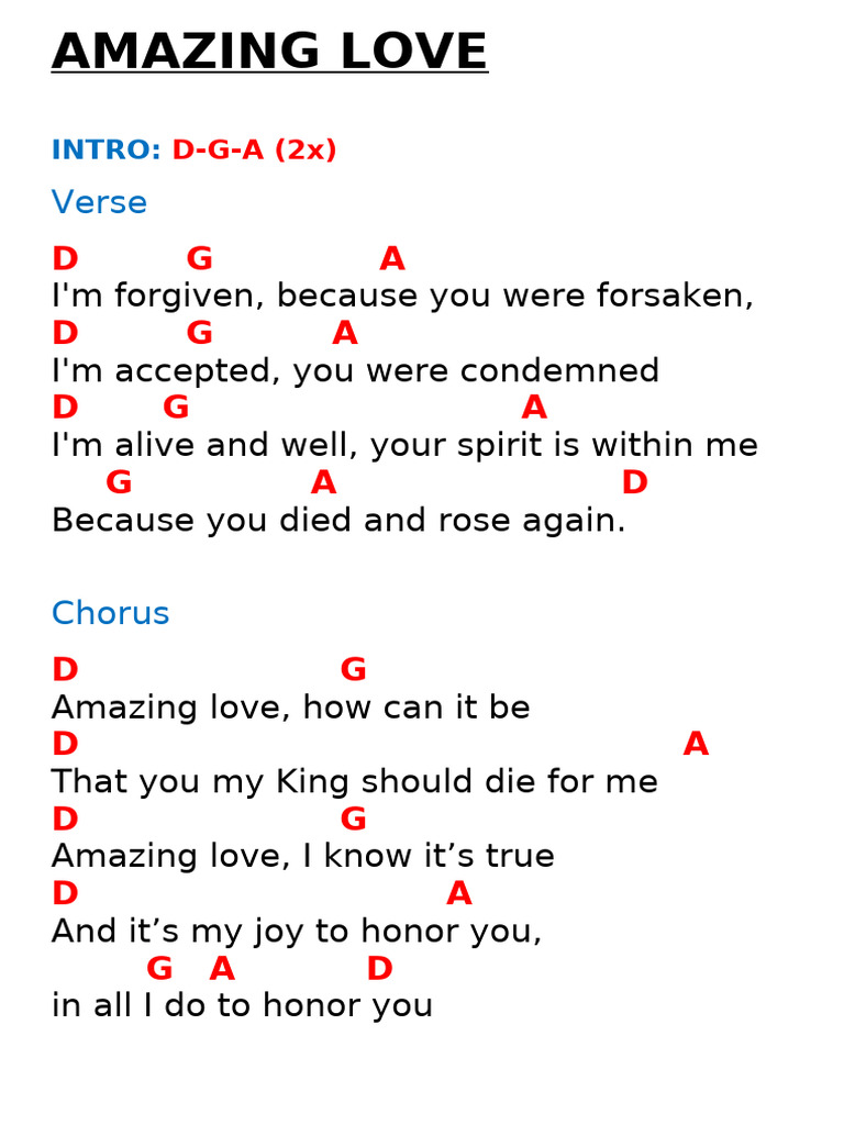 Amazing Love Chords